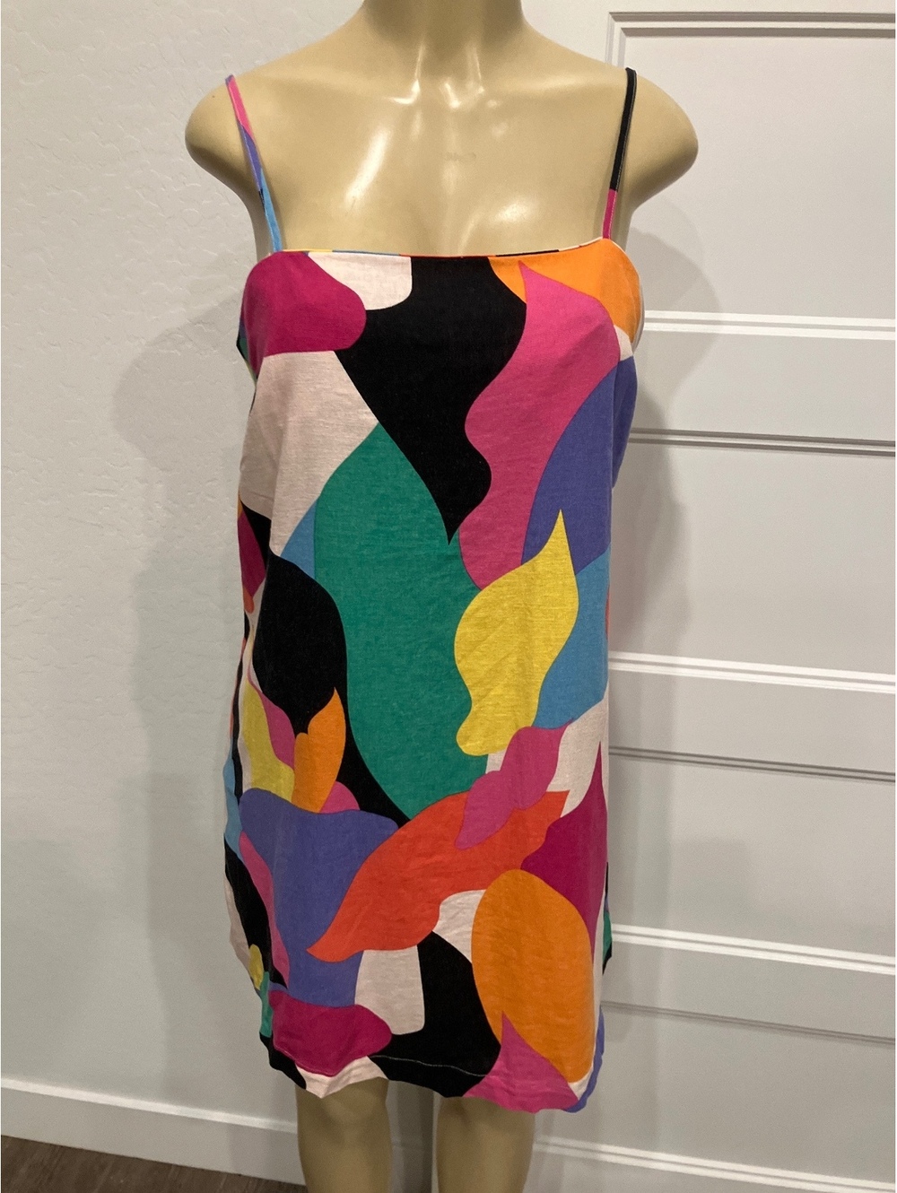 Pre-Loved Colorful Abstract Print Spaghetti Strap Dress